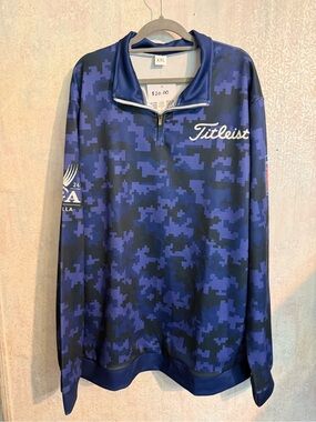 Titleist Quarter Zip, Lightweight, Digital Camo, Blue, 2024 PGA Valhalla, Golf